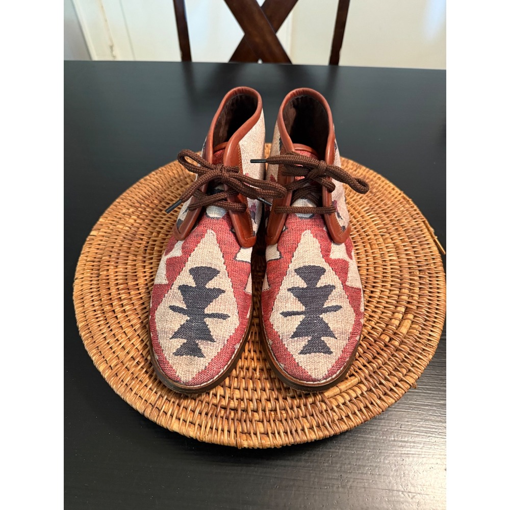 Res Ipsa Kilim Chukka Boots Womens 9 Vintage Rug Lace Up Ankle Boots Turkey